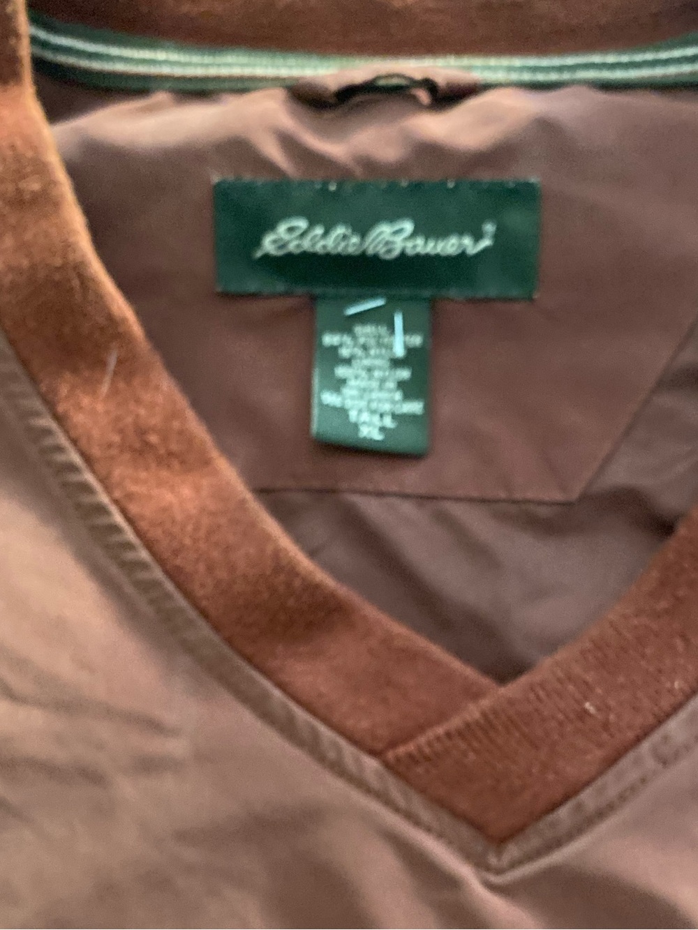 Eddie Bauer Men's Brown V-Neck Pullover